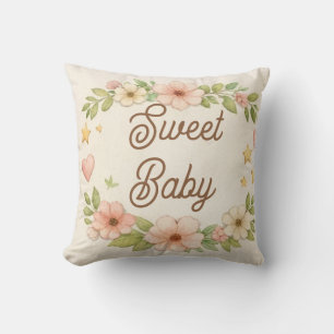 Almofada Travesseiro Floral para Chá de Bebê Decoração de