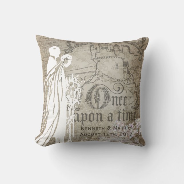 Almofada Travesseiro floral personalizado de Tan uma vez (Frente)
