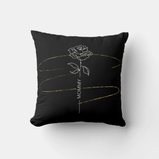 Almofada Travesseiro Floral Preto e Dourado - Na moda Mãe D