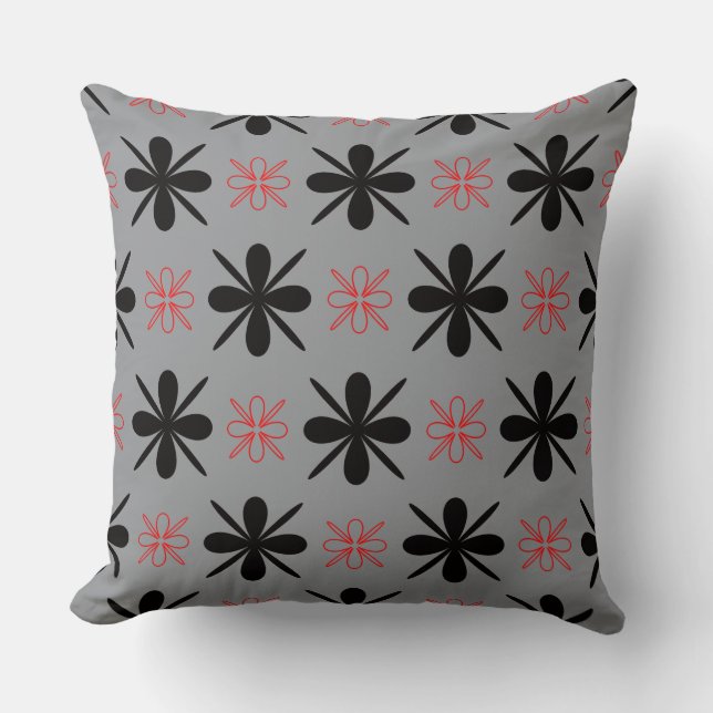 Almofada Travesseiro Floral Retro Moderno (Frente)