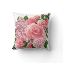 Travesseiro Floral Rosa Corado | Travesseiro 40x40