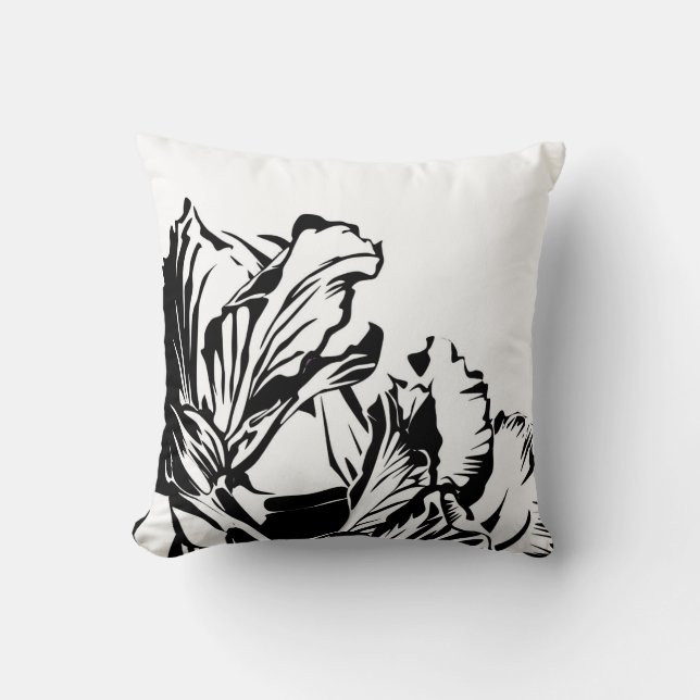 Almofada Travesseiro Foral Preto e Branco (Frente)