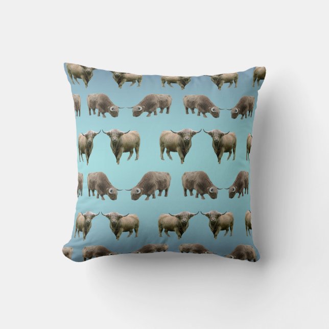Almofada Travesseiro Frenesi da Vaca das Terras Altas (Mist (Frente)