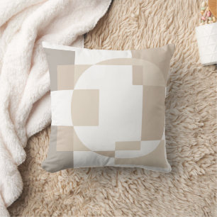 Almofada Travesseiro Geométrico Bege Decoração Minimalista