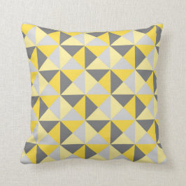 Almofada Travesseiro geométrico cinzento amarelo retro dos