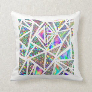 Almofada Travesseiro geométrico holográfico