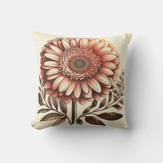 Almofada Travesseiro Gerbera Daisy para conforto inspirado  (Frente)