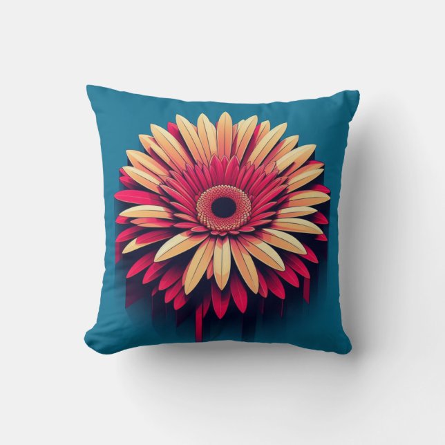 Almofada Travesseiro Gerbera Daisy para conforto inspirado  (Frente)