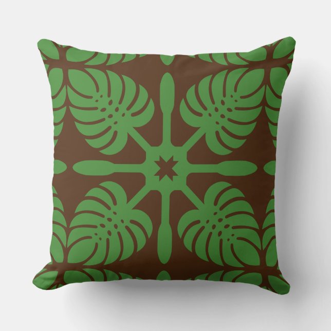 Almofada TRAVESSEIRO HAWAIIAN QUILT - Monstera (Frente)
