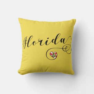 Almofada Travesseiro Heart Florida, Miami Floridian