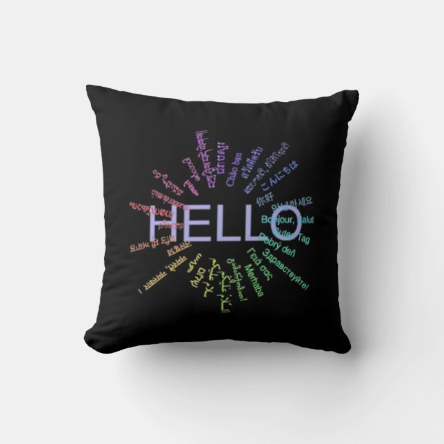 Almofada Travesseiro Hello (Multi-Language) (Frente)