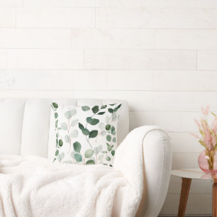 ALMOFADA TRAVESSEIRO IMPRESSÃO BOTÂNICO VERDE BRANCO