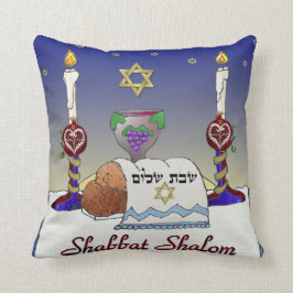 Almofada Travesseiro Impressão Judaica Shabbat Shalom Art