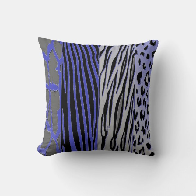 Almofada Travesseiro Impresso De Animais Pretos E Púrpura (Frente)