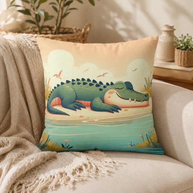 Almofada Travesseiro Inspirado em Jacaré  (Alligator-Inspired Pillow)