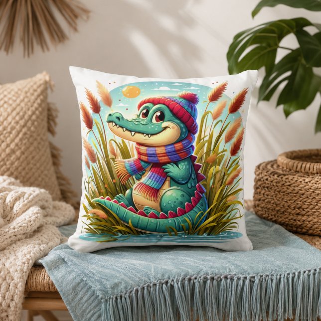 Almofada Travesseiro Inspirado em Jacaré  (Alligator-Inspired Pillow)