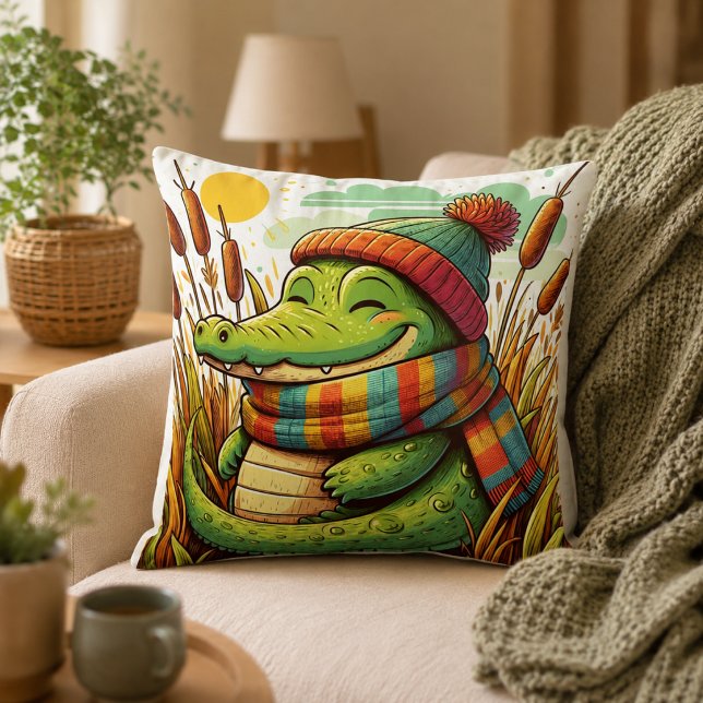 Almofada Travesseiro Inspirado em Jacaré  (Alligator-Inspired Pillow)