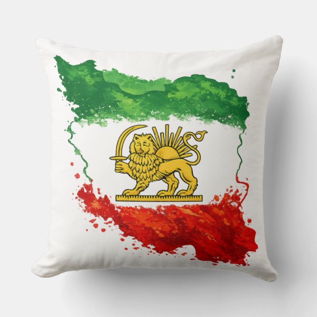 Almofada Travesseiro Iran Leão e Sol | Persa Shir o Khor (Frente)