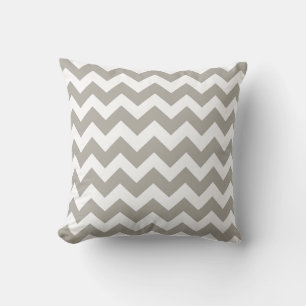 Almofada Travesseiro Khaki e White Chevron Zig Zag