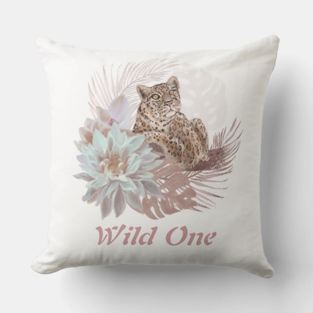 Almofada Travesseiro-Leopardo Floral Wild One (Frente)