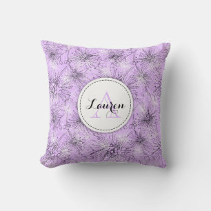 Almofada Travesseiro lilly-pilly floral do lilac da cereja