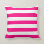 Almofada Travesseiro listrado corajoso do rosa quente<br><div class="desc">Travesseiro decorativo listrado corajoso do rosa quente. Feito nos EUA do algodão de alta qualidade. Travesseiros decorativos das grandes listras em cores contemporâneas.</div>