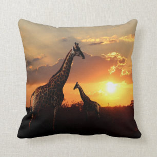 Almofada Travesseiro lombar - girafas em África