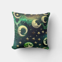 Travesseiro Lua Celestial Verde Esmeralda