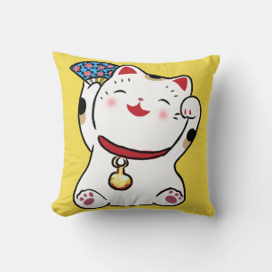 Almofada Travesseiro Lucky Cat Maneki Neko