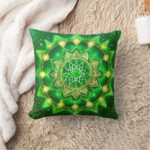 Travesseiro Mandala Verde do Chakra do Coração