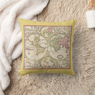 Almofada Travesseiro MAPA MUNDIAL VINTAGE