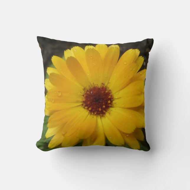 Almofada Travesseiro Marigold Macro Amarelo (Frente)