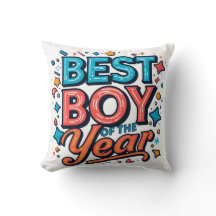Travesseiro 'Melhor Menino do Ano' - Decoração de
