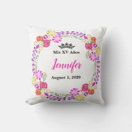 Almofada Travesseiro Mexicano Mis XV Recuerdo 16"