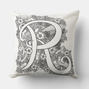 Almofada Travesseiro modelado tangled mono doodle da letra