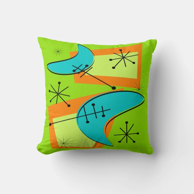 Almofada Travesseiro moderno 5 atômicos do meio século (Frente)