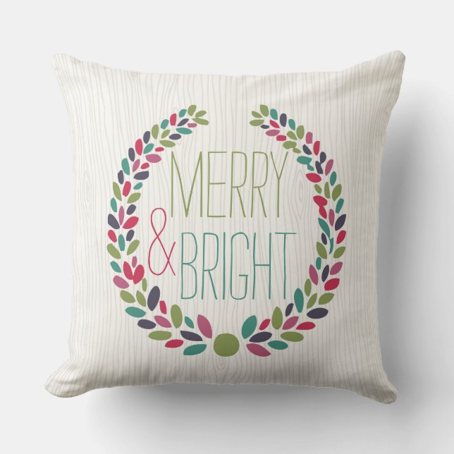 Almofada Travesseiro moderno alegre & brilhante do feriado (Frente)