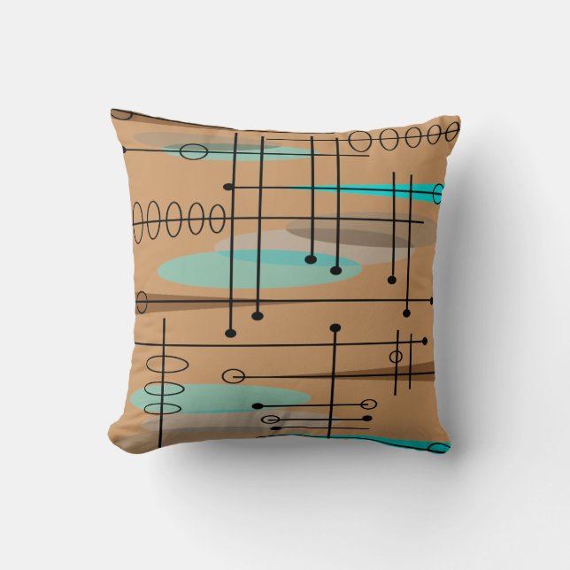 Almofada Travesseiro Moderno do Século médio Atômica 11 (Frente)