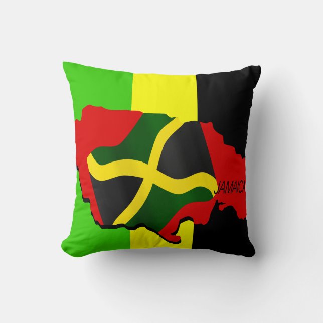 Almofada Travesseiro mojo de bandeira da Jamaica (Frente)