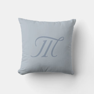 Almofada Travesseiro Monograma Calmante Chic Cinza Azul Pra