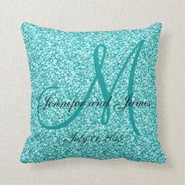 Almofada Travesseiro Monogrammed da lembrança do casamento