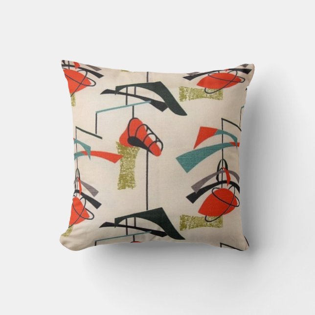 Almofada Travesseiro móvel atômico moderno do tecido do (Frente)