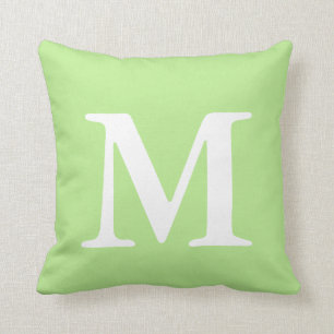 Almofada Travesseiro MThrow branco mint verde monograma