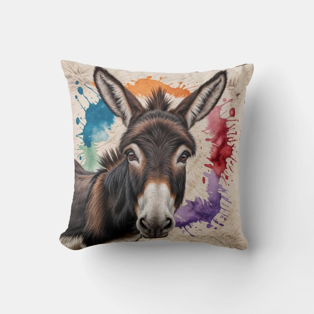 Almofada Travesseiro Mystique Black and White Donkey Kilim (Frente)