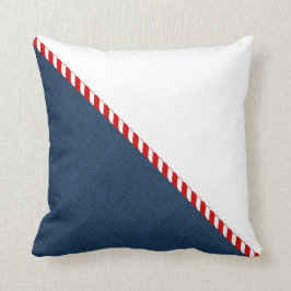 Almofada Travesseiro Náutico Azul e Branco