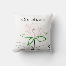 Almofada Travesseiro Om Shanti Rosa Verde Lótus