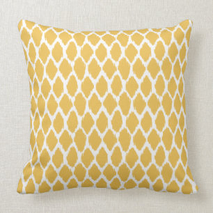 Almofada Travesseiro padrão Ogee Ouro amarelo e branco