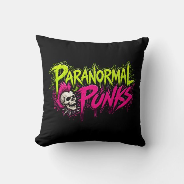 Almofada Travesseiro Paranormal Punks - Preto (Frente)