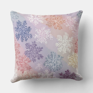 Almofada Travesseiro Pastel de Floco de Neve em Aquarela – 