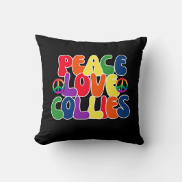 Almofada Travesseiro Peace Love Collies